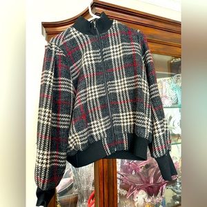 Express plaid bomber jacket